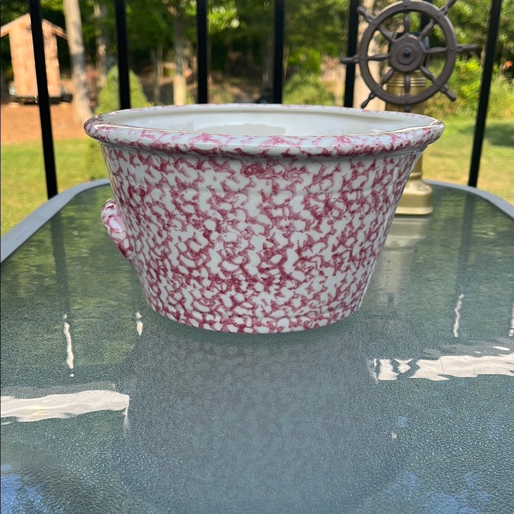 Roseville Spongeware Pottery Mixing bowl